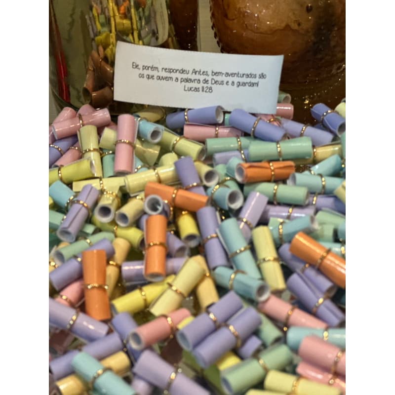 REFil VERSICULOS BIBLICOS /Caixa de Promessas/Pote de Bênçãos 200 un cor CANDY COLORS