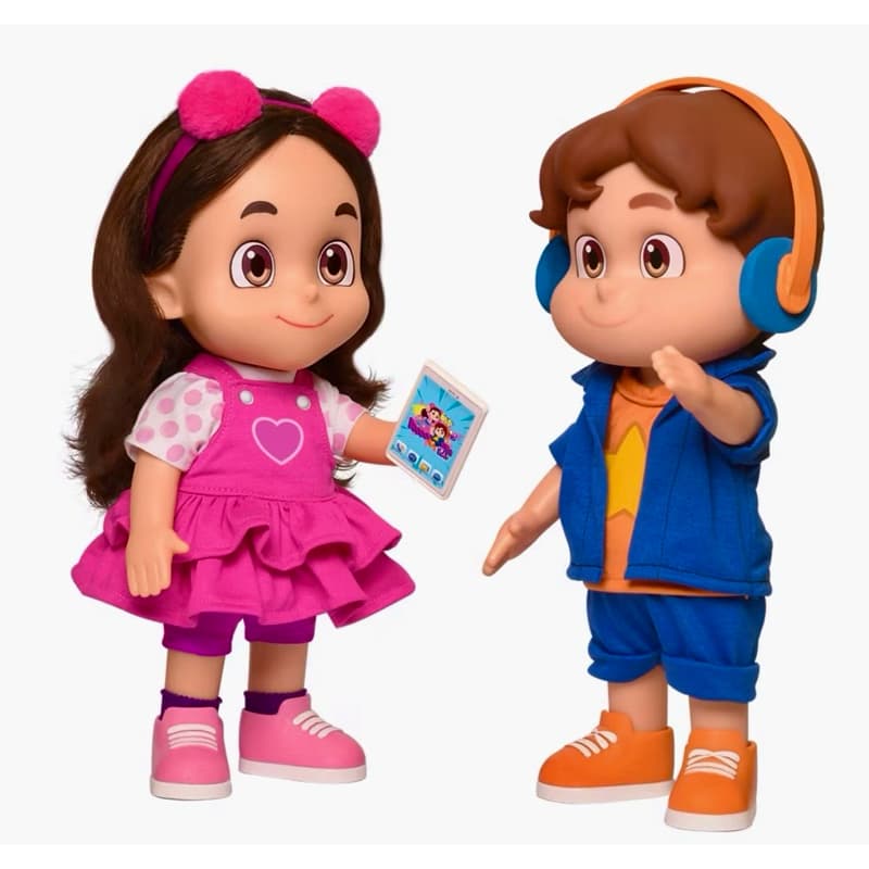 Kit Boneca Maria Clara 14 Frases + Boneco JP com Fone Original Baby Brink