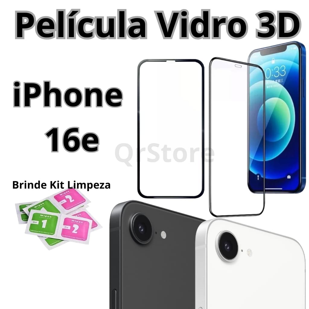 KiT Película 3D iPhone 16e Lançamento Protetor de tela