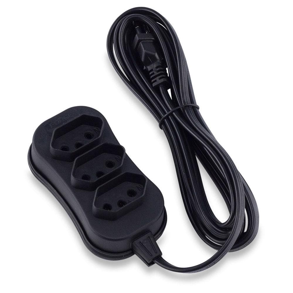 Extensão Elétrica 1 Metro Bivolt Branco 10a Régua Tomada Cabo pp 2x1 Estenção Universal Tripolar