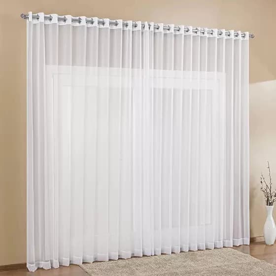 Cortina em Voil Liso 3,00x2,80 - para Sala e Quarto | Decoração Clean, Leve, Moderna e Elegante
