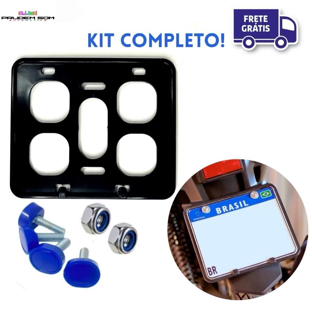 Suporte Protetor De Placa Moto Mercosul Plastico