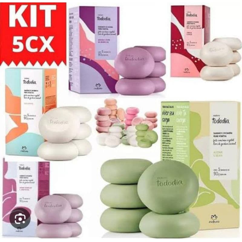 Kit Com 5 Caixas De Sabonete Natura Tododia
