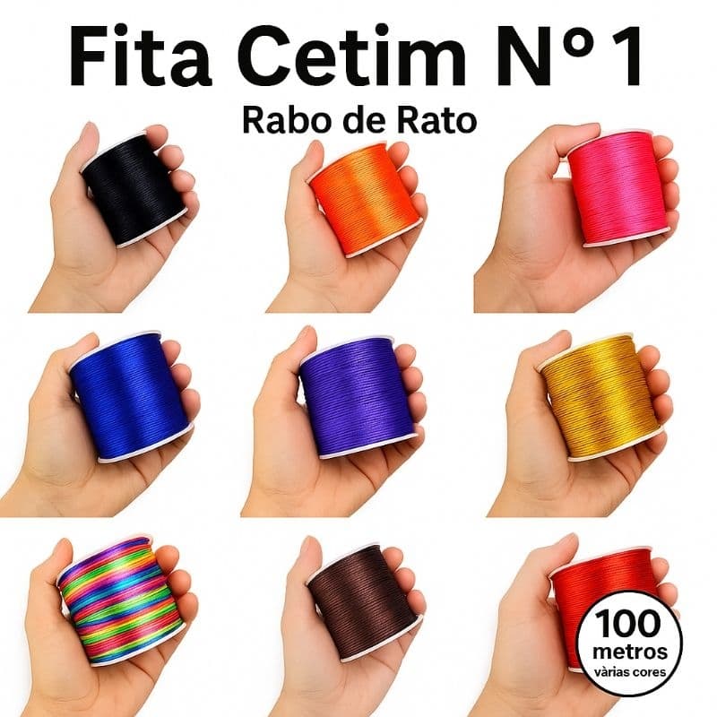Fio de Cetim Rabo de Rato Nº 1 - Para Convites de Casamento - 15 Anos - Laços Finos - Acabamento Brilhante