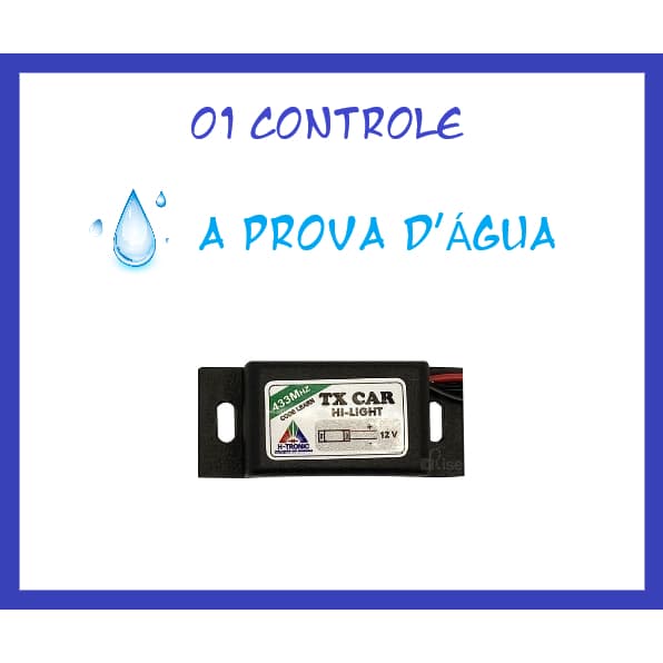 01 TX CAR - Controle que abre portão com farol carro e moto 433,92 Mhz.