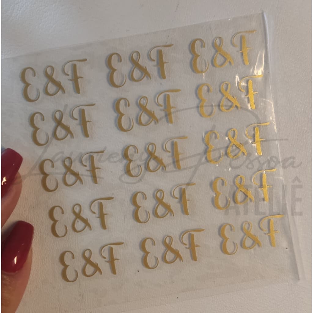 Adesivo termocolante - 1 cm - Iniciais - kit com 15 unidades