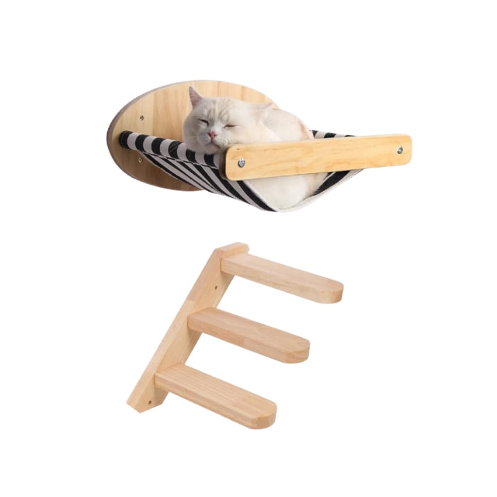 Cama de parede para gatos com escada 3 degraus , prateleiras para dormir ,brincar e descansar