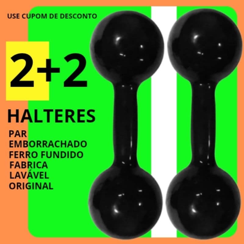 Halter 2kg o par total 4kg, 2 unidades emborrachado promoção limitada