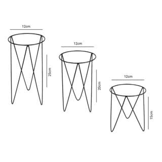 Kit 3 Suportes Tripé  chão Para Vaso de Plantas Jardim Vasos e Plantadores sg