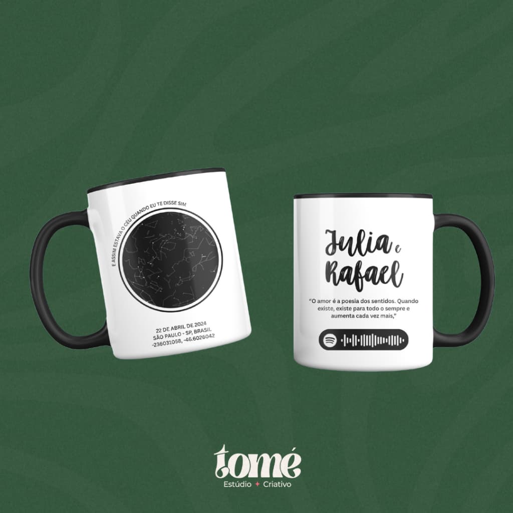Caneca personalizada Mapa das Estrelas - Casal Presente dia dos namorados