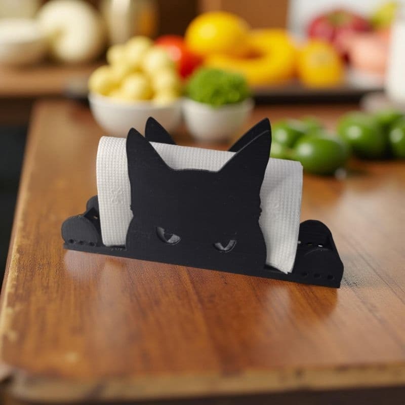 🐾 Porta-Guardanapos em Formato de Gato – Elegância e Charme para Sua Mesa! 🐾