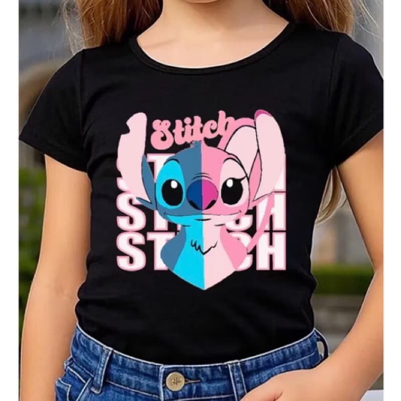 Camiseta Infantil Feminina Disney Lilo e Stitch Estampa Fofa Confortável Envio Imediato