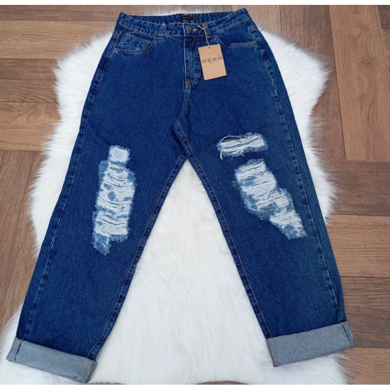 Calça MOM 100% algodão cintura alta envio imediato