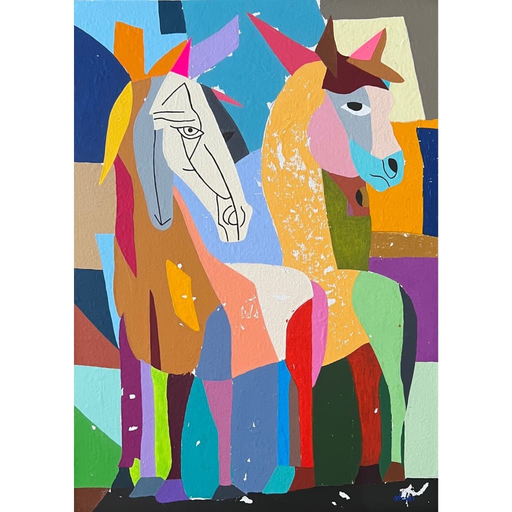 Quadro Decorativo - Pintado a Mão - Mhar Quadros Decorativos - Cavalos