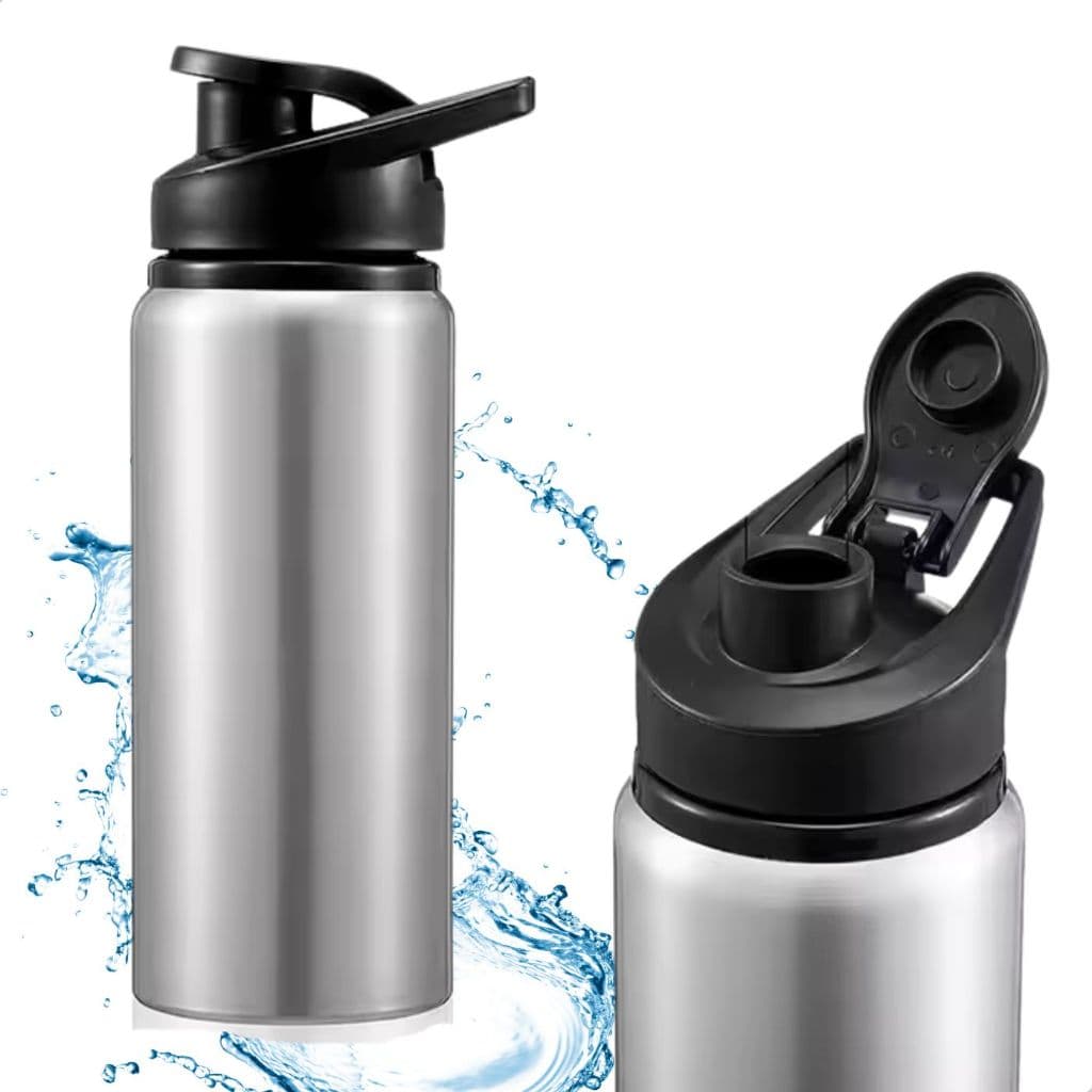 Garrafa Squeeze de Água 600ml com Alça Alumínio Inox Leve Resistente  Moderna Academia Lancheira