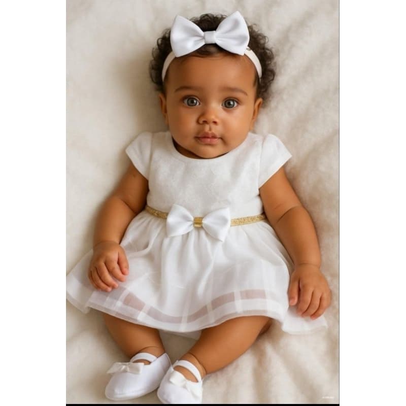 Vestido Baby Festas Em Geral, + Calcinha Bunda Rica E Laço.