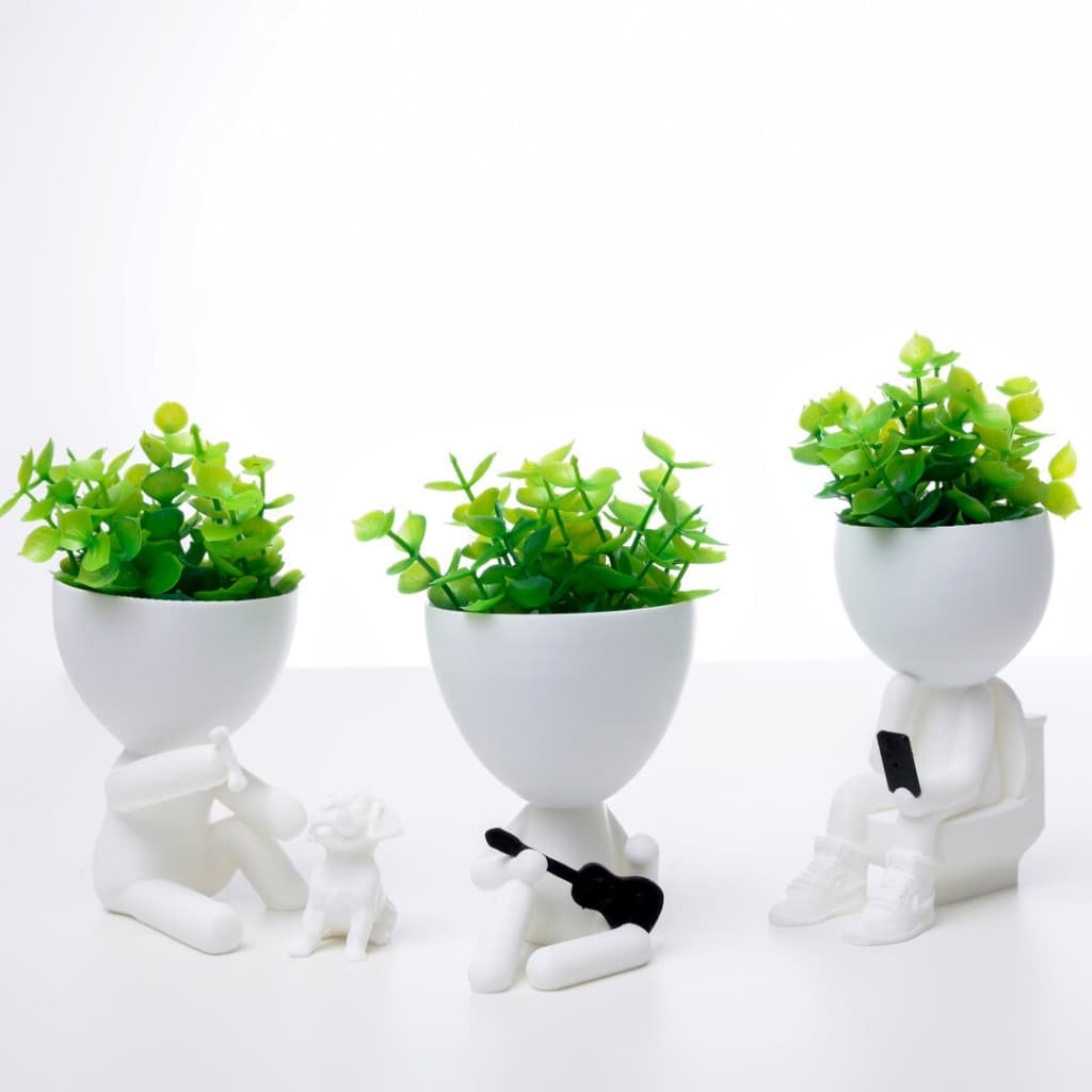 25 Mini Vasinhos  modelo e cor aleatórios com flor artificial inclusa para Decoração decorativo de plástico tamanho mini