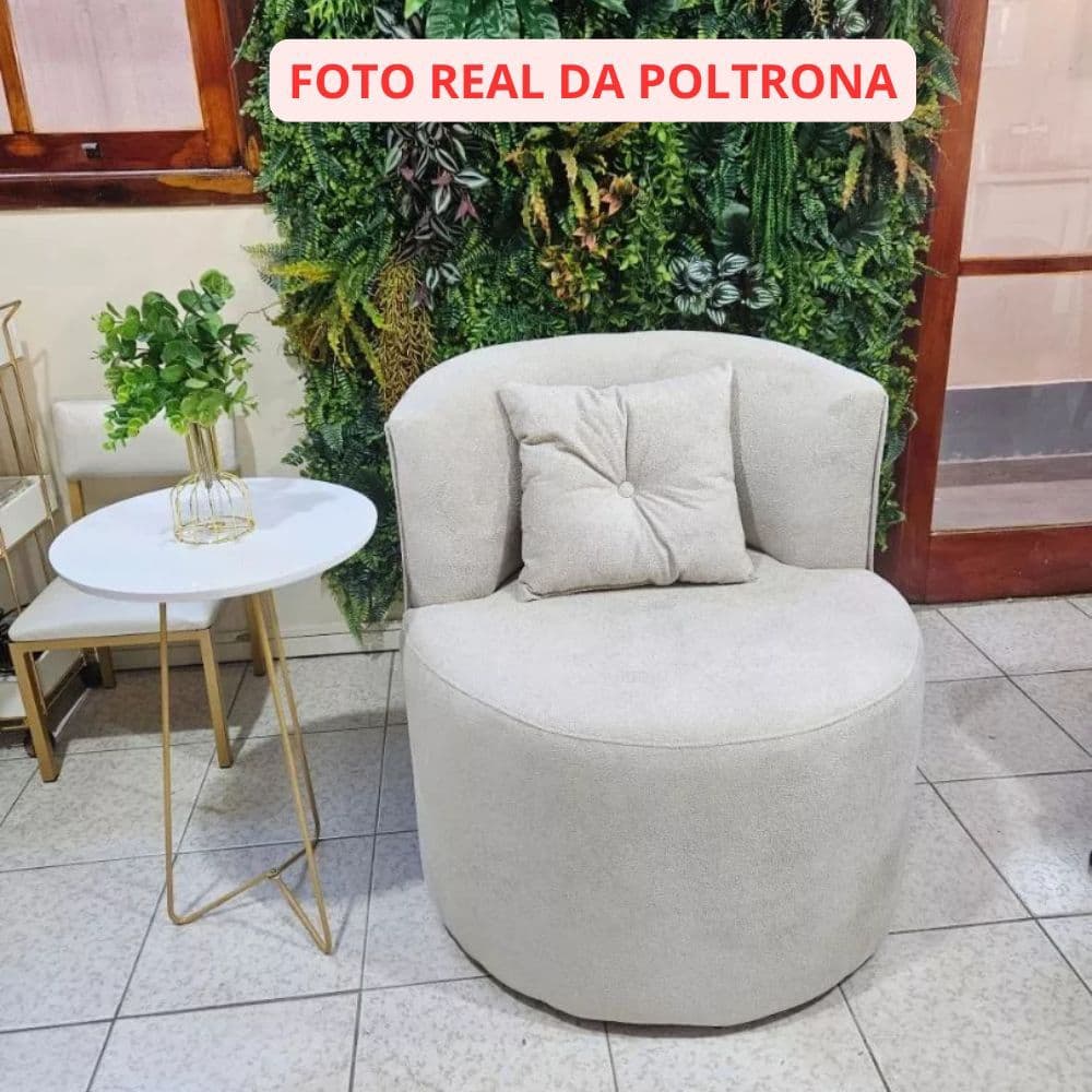 Poltrona Orgânica Luxo Para Sala Recepção Escritório Consultorio Suede Elegante Cores + Brinde