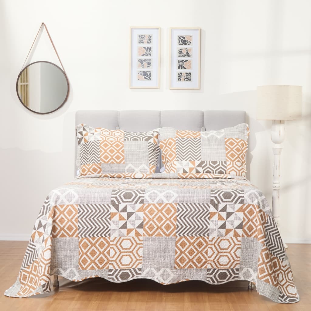 Kit Cobre Leito Colcha Queen 3 Peças Estampada Tendência Porta Travesseiro de Alta Qualidade
