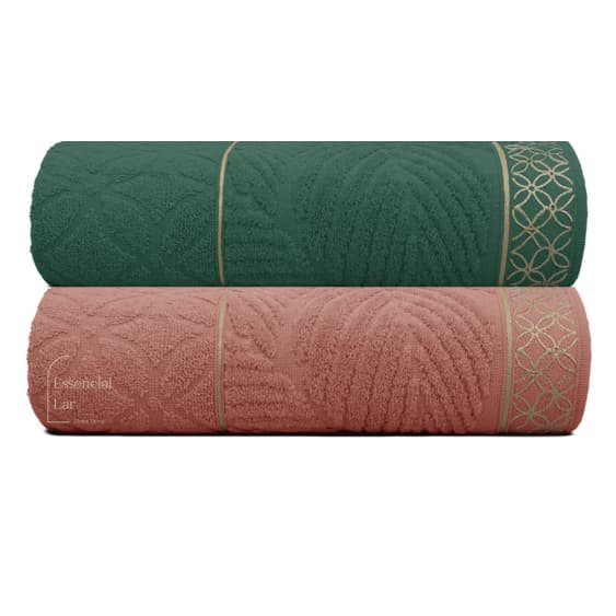Kit/Jogo com 2 Toalhas De Banho Nativa Appel - 68 x 1,35 420G/m2 - Algodão e Macia - Alta Qualidade