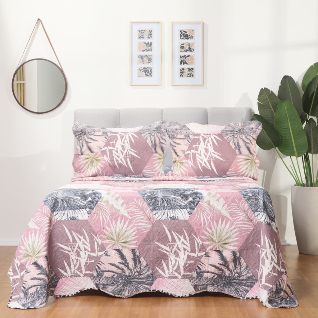 Kit Cobre Leito Colcha Queen 3 Peças Estampada Animal Print Porta Travesseiro de Alta Qualidade