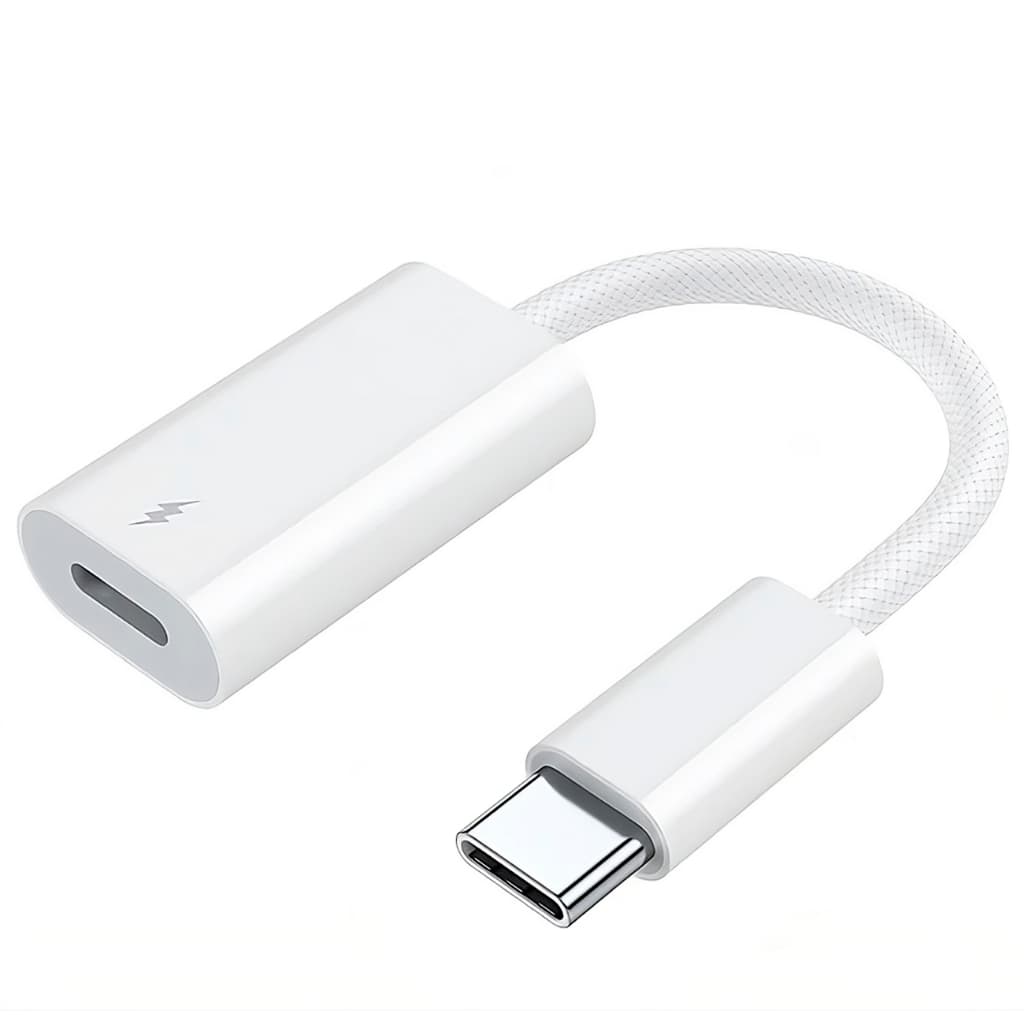 Adaptador Lightning Fêmea Usb-C Macho Carregamento Rápido Trans. de Dados para iPhone 15 16 iPad 60W