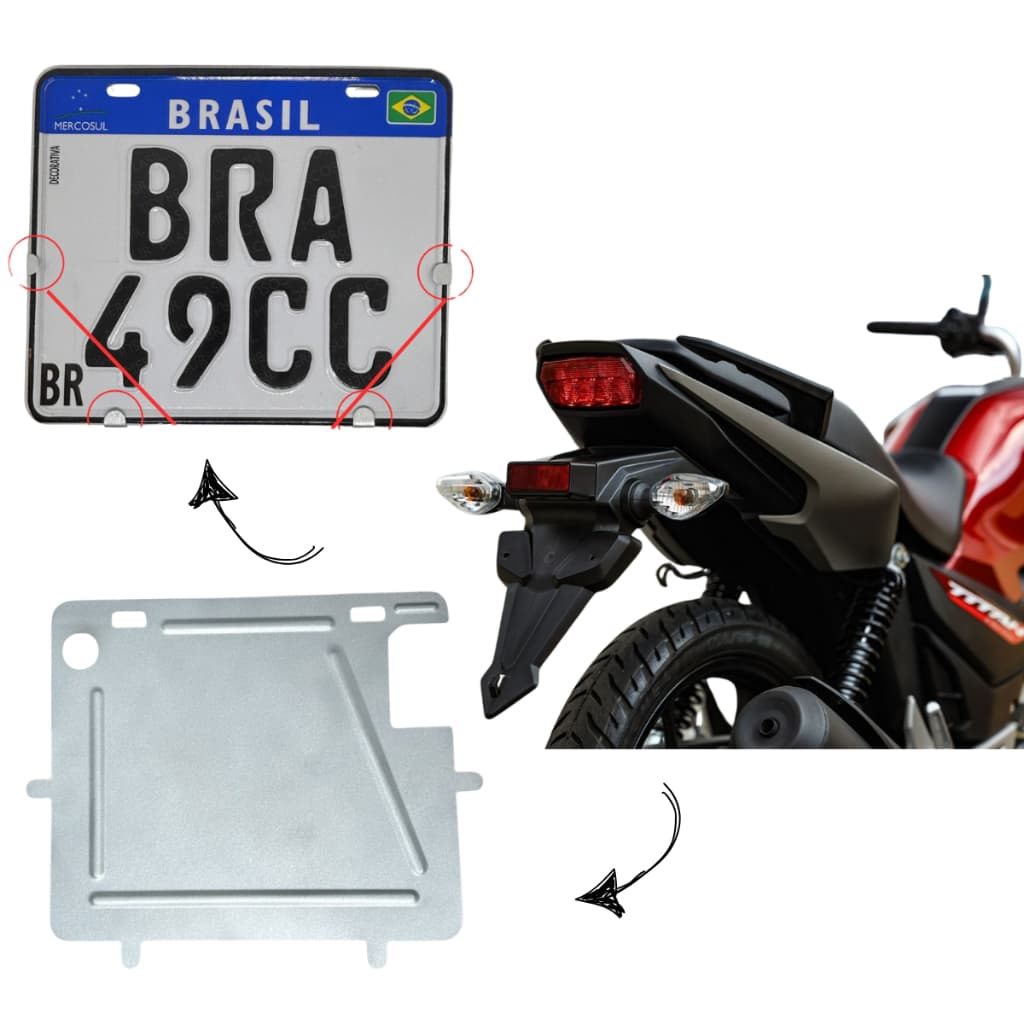 Suporte Protetor De Placa Anti Quebra , Anti Vibração Aço Carbono Reforço Universal