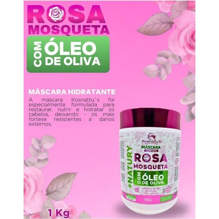 Máscara Capilar Rosa Mosqueta e Óleo de Oliva da Kosnattu’s