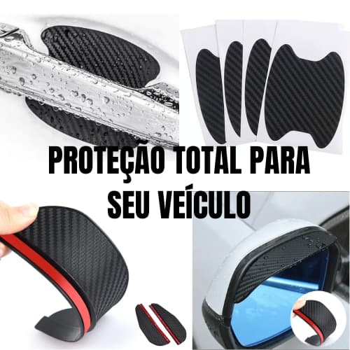🛡️ KIT PROTETOR VEICULAR 6 PEÇAS – PROTEÇÃO PARA RETROVISORES E PORTAS