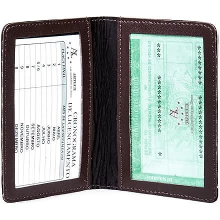 Porta Documentos Couro Legítimo Bovino Artlux 532 | Carro, CNH, RG, Cartões - Organizador Premium Compacto e Durável