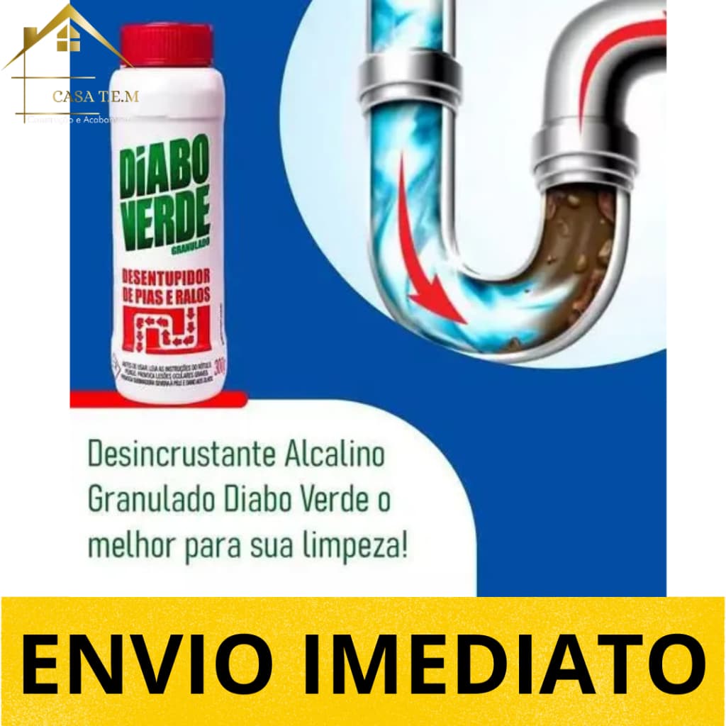 Desentupidor de Pias e Ralos Diabo Verde Granulado 300g