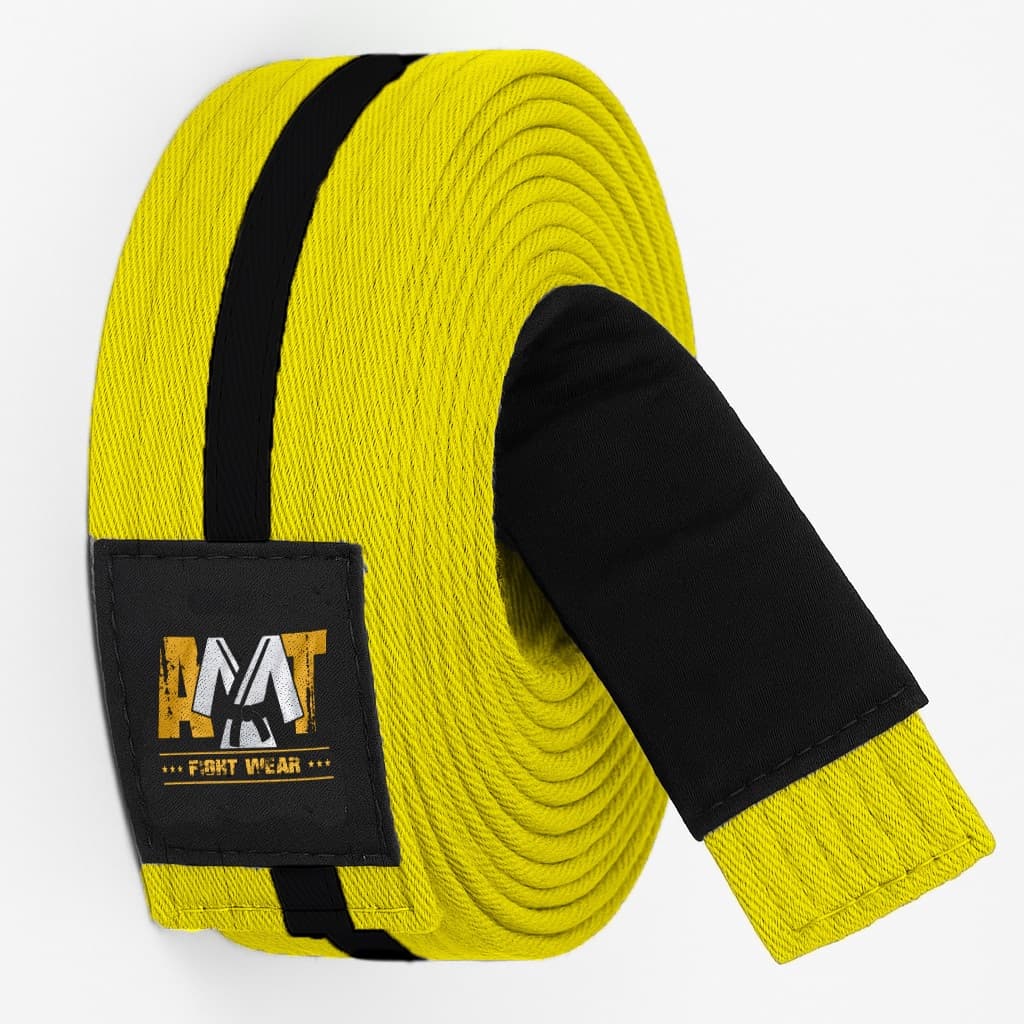 FAIXA JIU-JITSU AMARELA COM PRETO INFANTIL