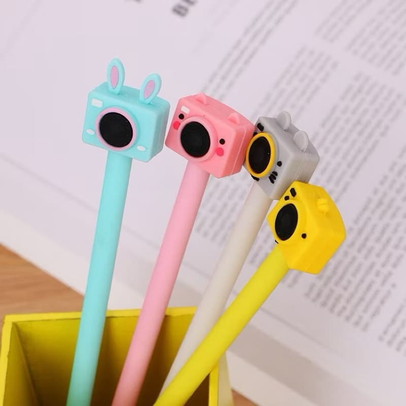 Caneta câmera fofa fineline ponta agulha papelaria kawaii escolar