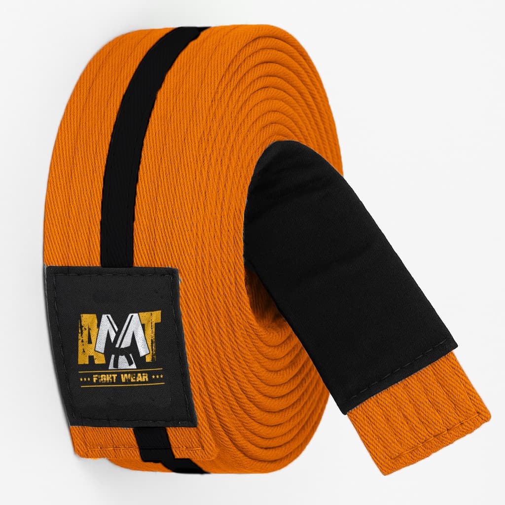 FAIXA JIU-JITSU LARANJA COM PRETO INFANTIL