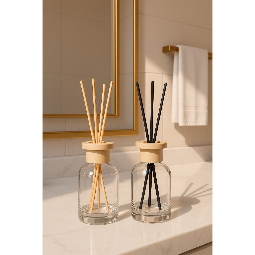 Kit 2 Difusor 200 ML Aromatizador em Vidro com Tampa Decorativo de Ambiente Copacabana com Varetas