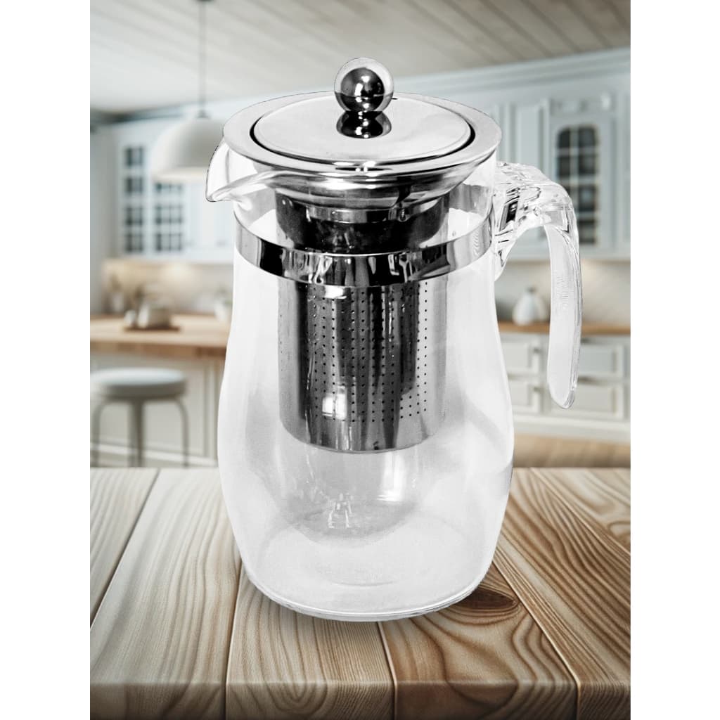 Chaleira De Vidro Para Chá Café Com Infusor Inox Bule Jarra