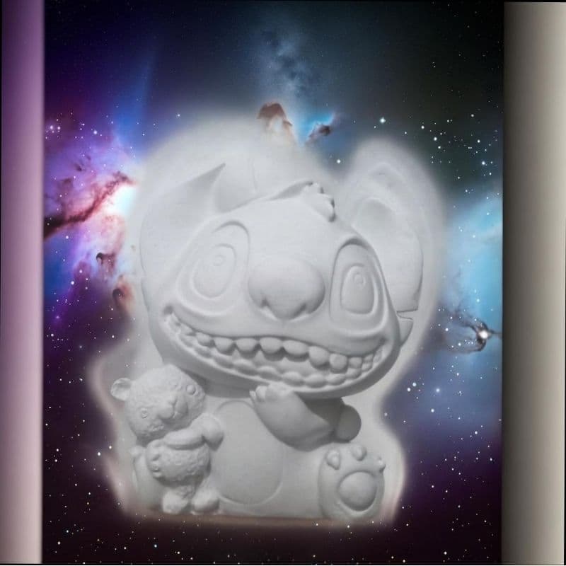 escultura decoração stitch gesso cru enfeite decorativo festa infantil