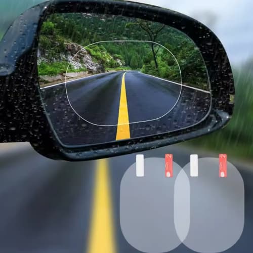 Kit Película Antiembaçante Retrovisor Carro Proteção completa  Chuva e Reflexos 100x145mm (2 peças)