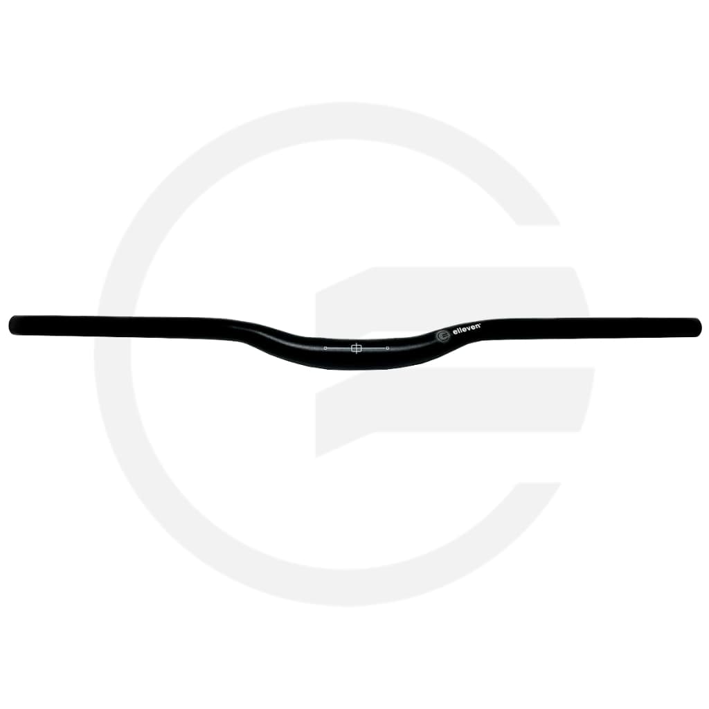 Guidão Elleven T6 Curvo Rise 740mm 25H Aluminio Mtb Bike 31.8 Backsweep 7° Preto