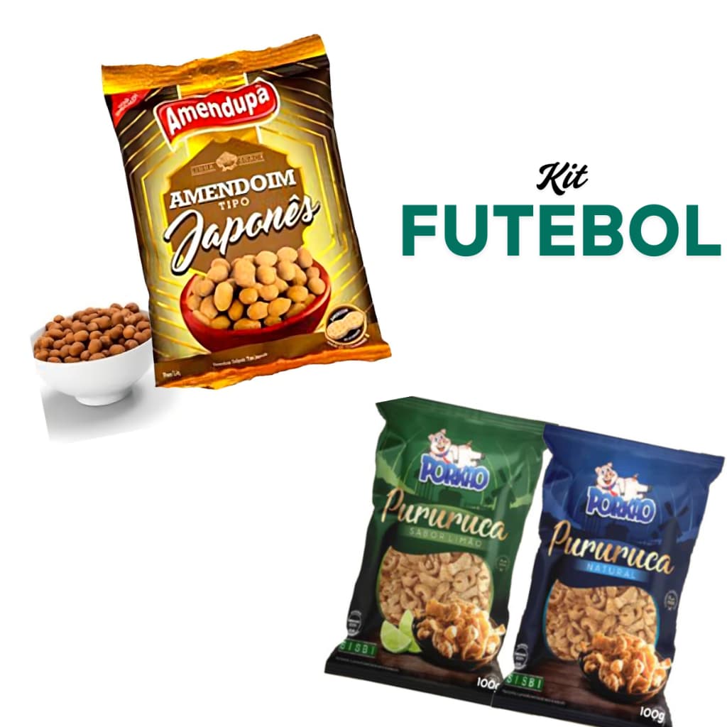 Kit Amendoim e Torresmo - Snacs - Salgadinhos Amendoim Japonês 1kg com Pururuca Porkão 200g