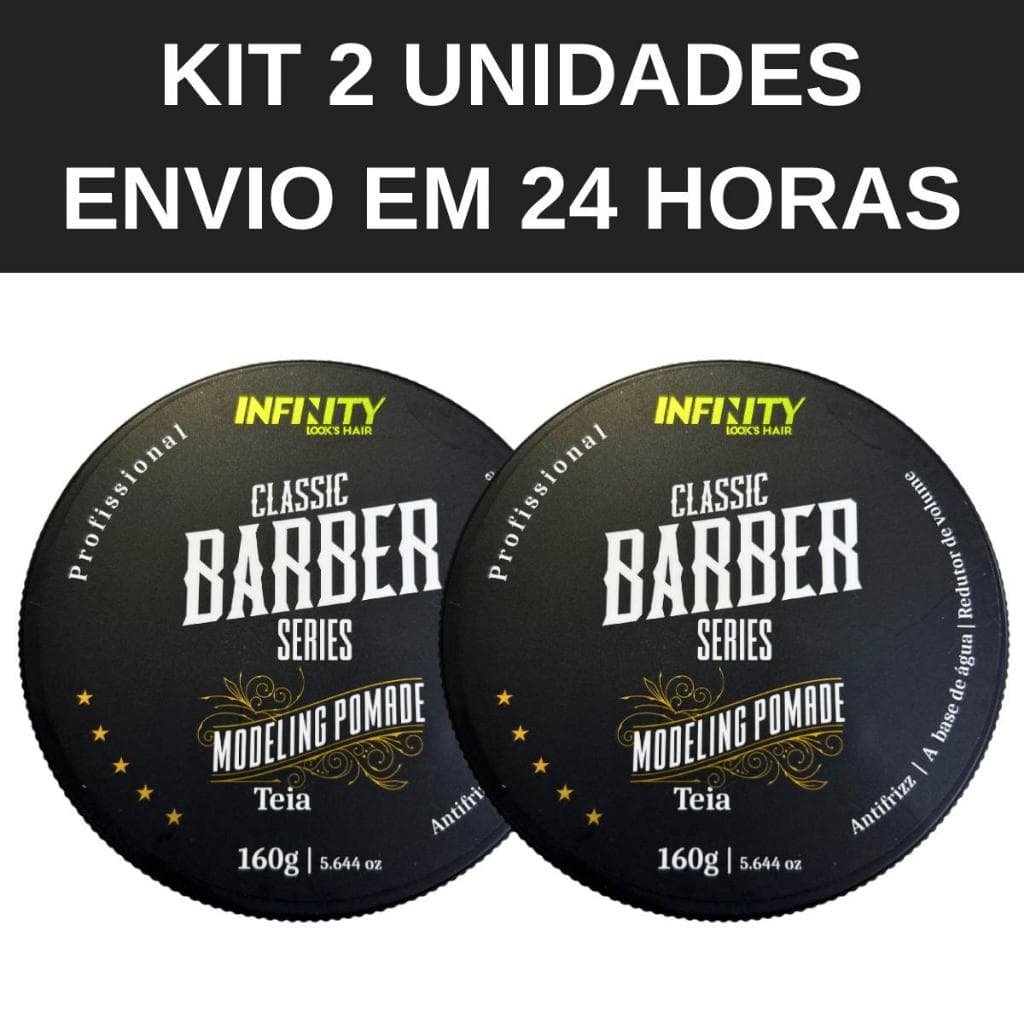 Kit 2 Pomadas Cera Modeladoras Infinity Barber Efeito Teia Mega Fixação 160g - Envio em 24 Horas