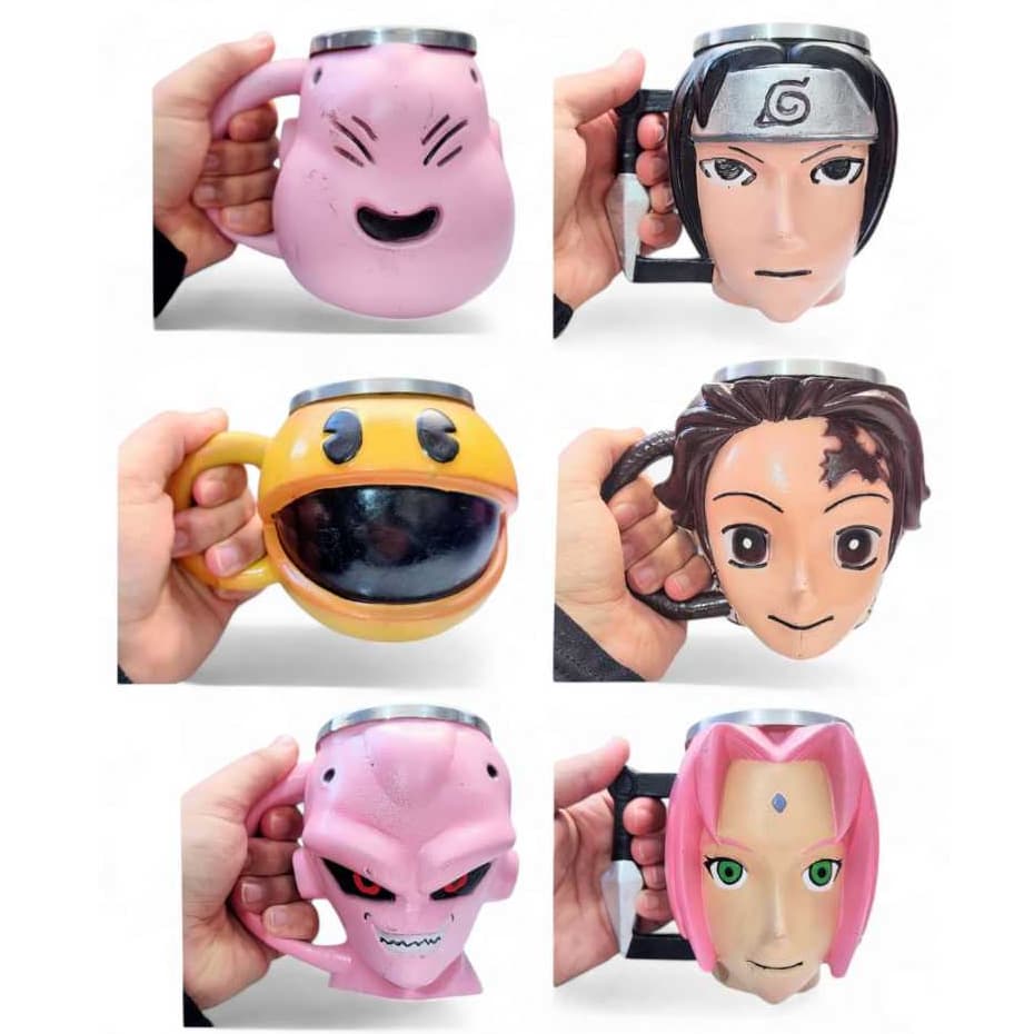 Canecas 3D Criativas 200ml Personagens Anime e Games em Resina Modelos Exclusivos.