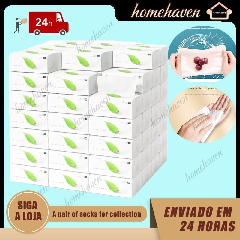 Lenço Papel Folha 136 X 170mm X 4 camadas de proteção suave Importado Ellen's