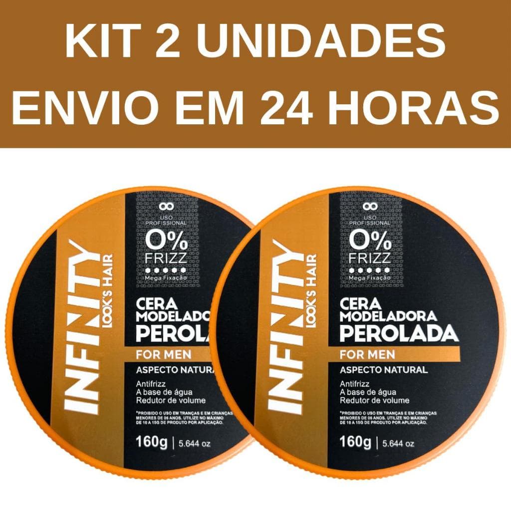 Kit 2 Pomadas Cera Modeladoras Perolada Infinity Mega Fixação 160g - Envio em 24 Horas