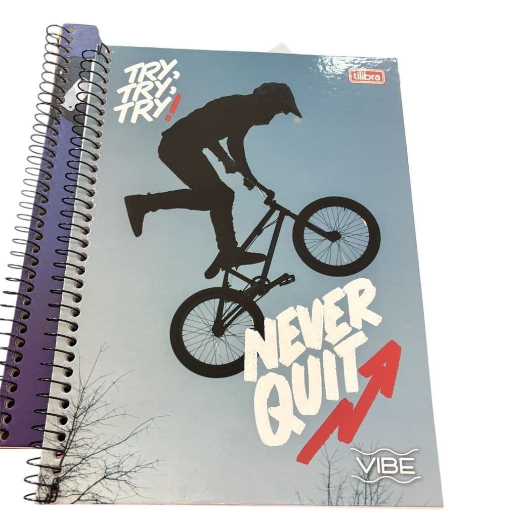 Caderno Espiral Universitário 1 Matéria Vibe Masculino 80 Folhas Capa Dura