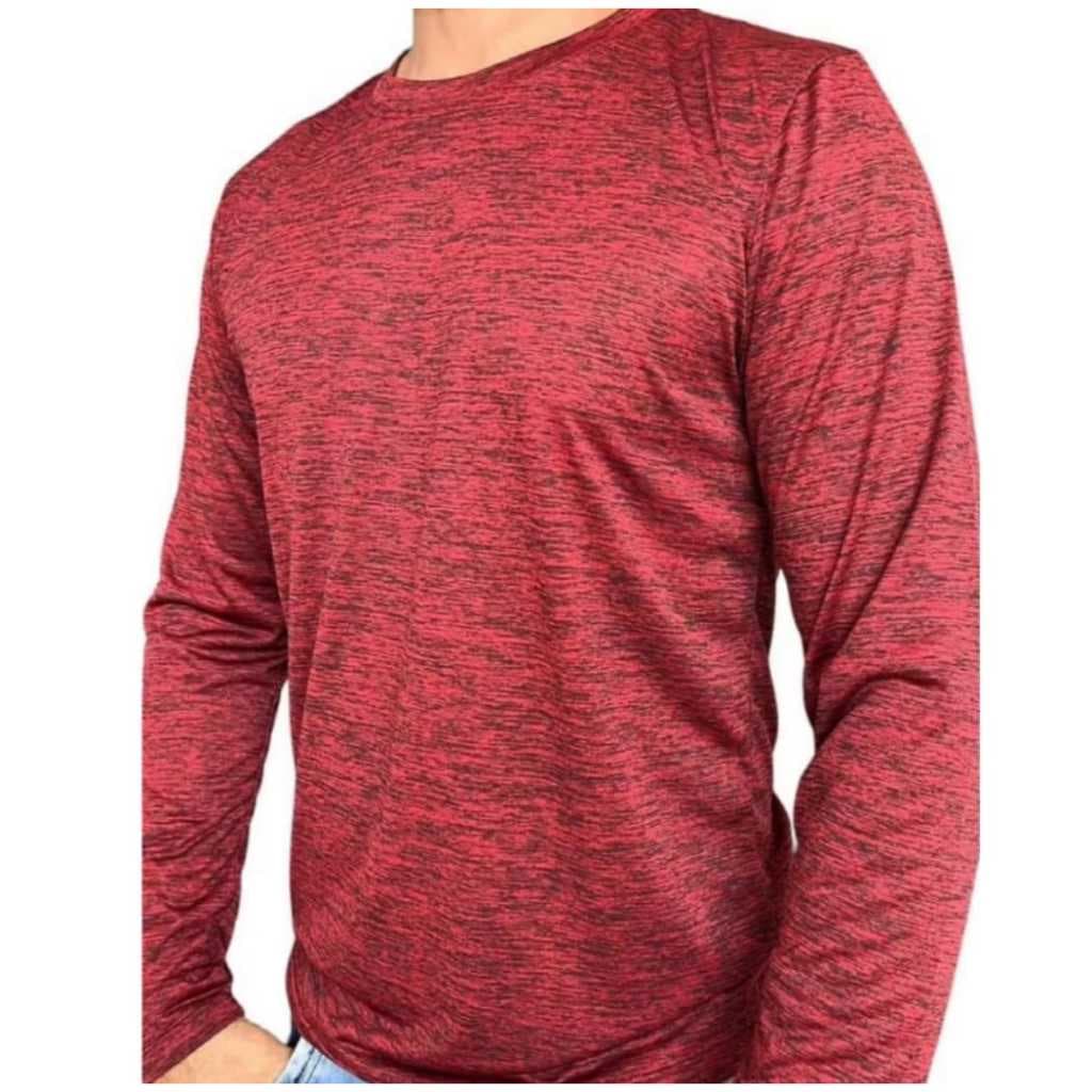 Camiseta MANGA LONGA MESCLA. Uso casual e esportivo.