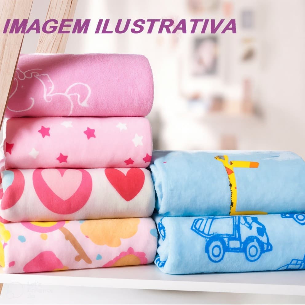 Manta de bebê Cobertor do Bebe Mantinha Microfibra estampada para Kit maternidade do Recém Nascido
