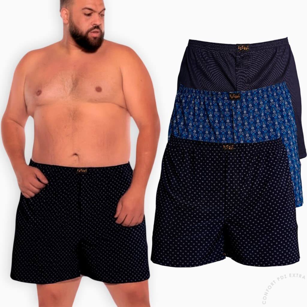 Samba Canção Plus Size Masculino Cueca Short de Dormir Liganete Pijama Confortável