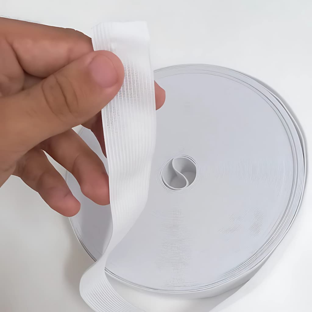 1 Rolo de Elástico para Roupas Costura 2,4 cm de Largura 25 m de comprimento Achatado Embutido para Roupas