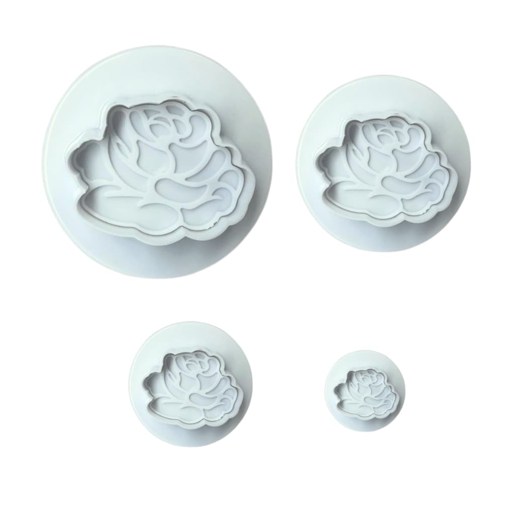 Molde Cortador Ejetor 3D Max Pasta Americana Doce Com 4 Moldes Flores